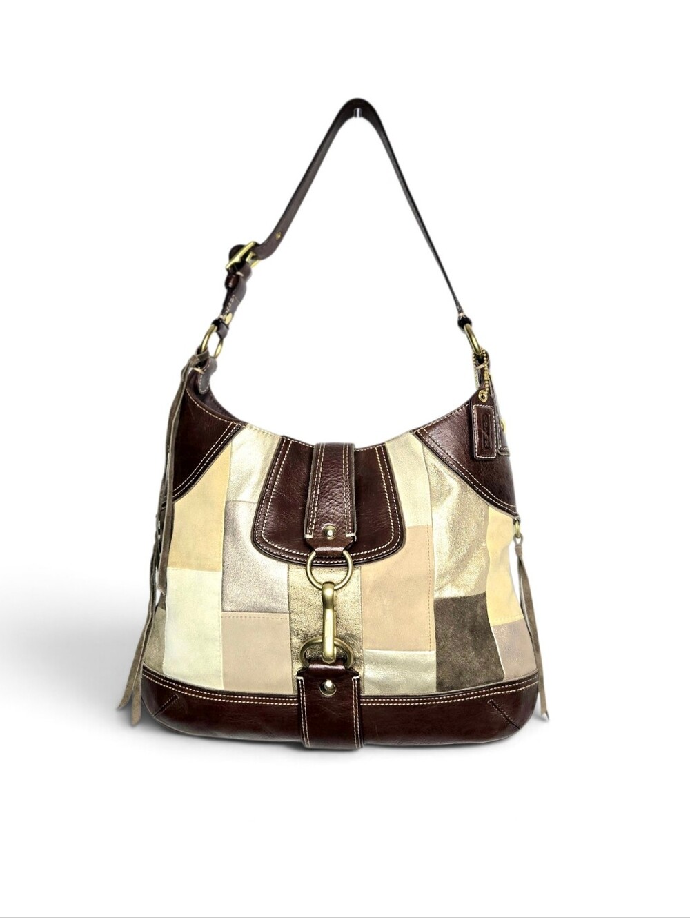 Coach Patchwork Hobo handbag. Brown/gold.